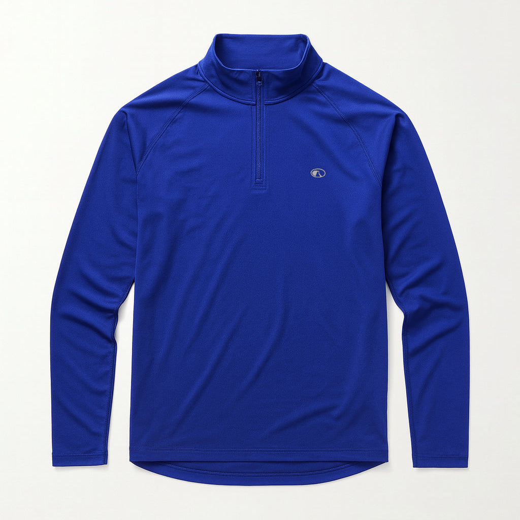Pure Polyester Half-Zip Long Sleeve Shirt