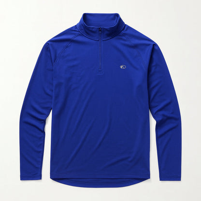 Pure Polyester Half-Zip Long Sleeve Shirt